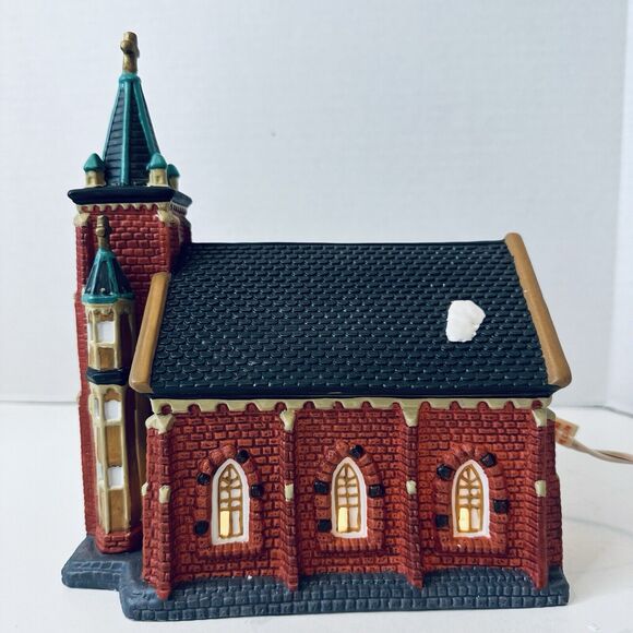 Dickens Village Collectible Porcelain Church Lighted Original Box Tested - Picture 4 of 14